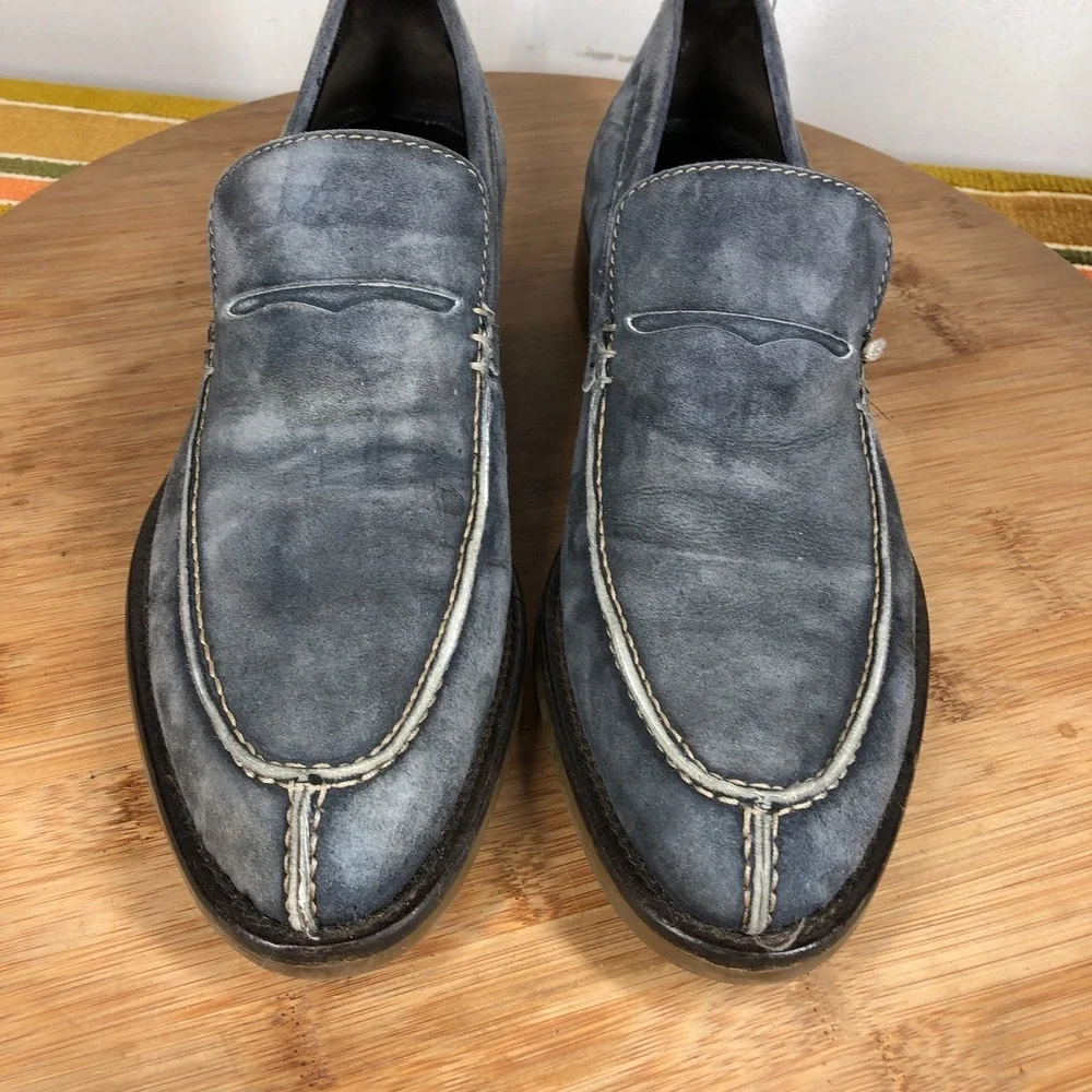 Donald Pliner size Mens 7 shoes Blue Leather Penny Classic Dress loafers